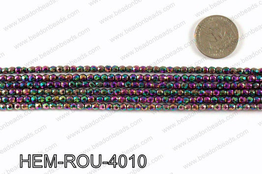 Metallic coated hematite 4x4mm HEM-ROU-4010