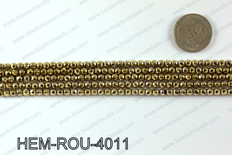 Metallic coated hematite 4x4mm HEM-ROU-4011