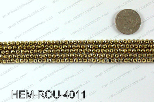 Metallic coated hematite 4x4mm HEM-ROU-4011
