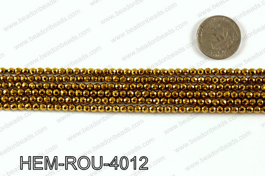 Metallic coated hematite 4x4mm HEM-ROU-4012