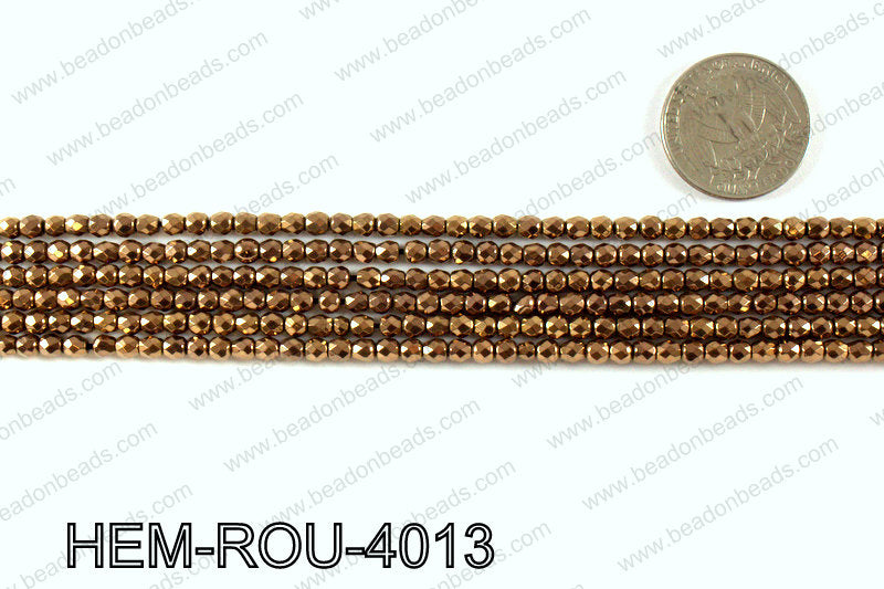 Metallic coated hematite 4x4mm HEM-ROU-4013
