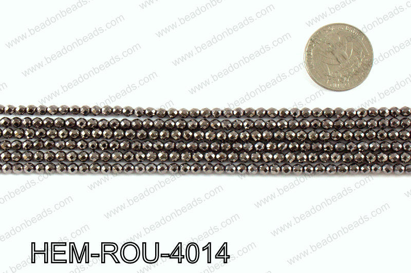 Metallic coated hematite 4x4mm HEM-ROU-4014