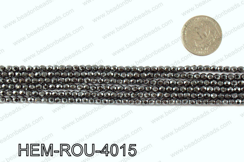 Metallic coated hematite 4x4mm HEM-ROU-4015