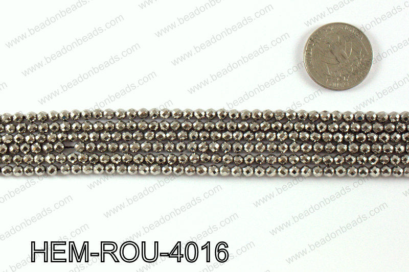 Metallic coated hematite 4x4mm HEM-ROU-4016