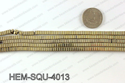 Metallic coated hematite 4x2mm HEM-SQU-4013