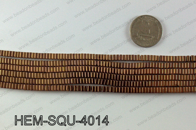 Metallic coated hematite 4x2mm HEM-SQU-4014