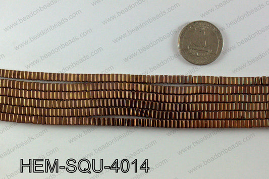 Metallic coated hematite 4x2mm HEM-SQU-4014