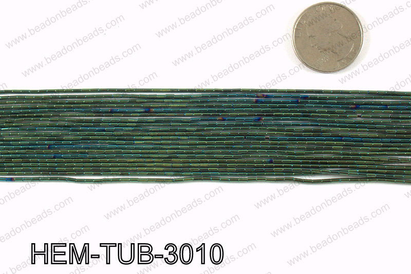 Metallic coated hematite 3x1mm HEM-TUB-3010