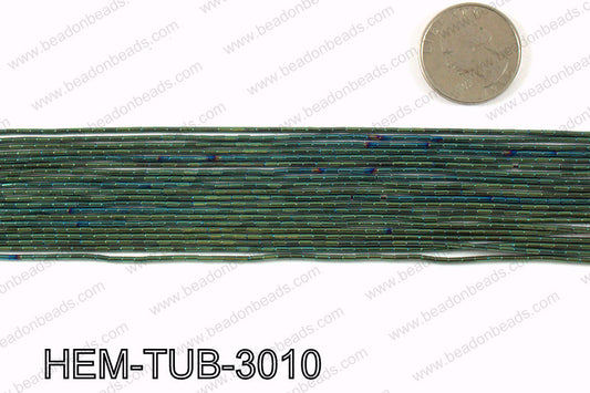 Metallic coated hematite 3x1mm HEM-TUB-3010