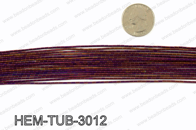 Metallic coated hematite 3x1mm HEM-TUB-3012