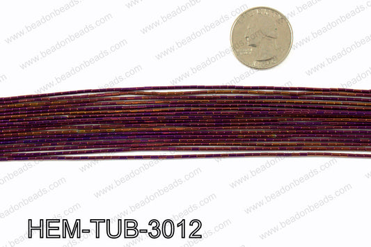 Metallic coated hematite 3x1mm HEM-TUB-3012