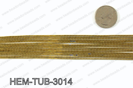 Metallic coated hematite 3x1mm HEM-TUB-3014