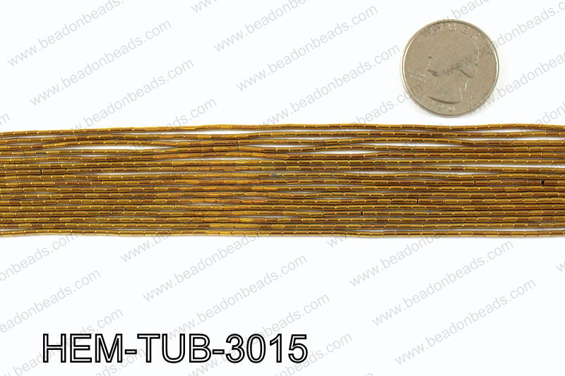 Metallic coated hematite 3x1mm HEM-TUB-3015