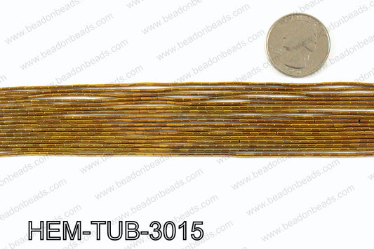 Metallic coated hematite 3x1mm HEM-TUB-3015