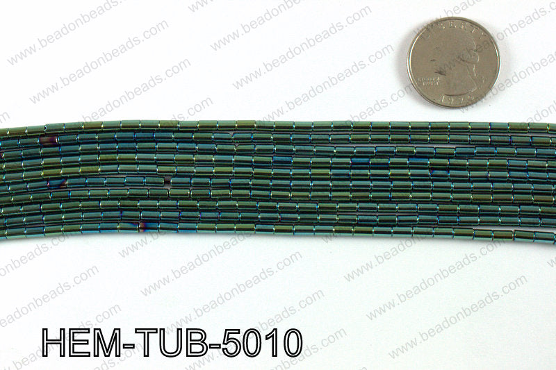 Metallic coated hematite 5x3mm HEM-TUB-5010