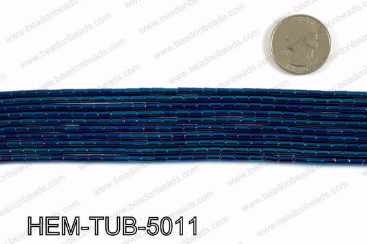 Metallic coated hematite 5x3mm HEM-TUB-5011