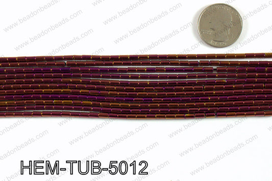 Metallic coated hematite 5x3mm HEM-TUB-5012