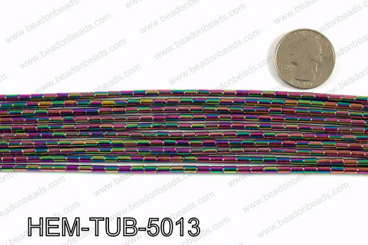 Metallic coated hematite 5x3mm HEM-TUB-5013