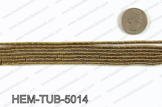 Metallic coated hematite 5x3mm HEM-TUB-5014