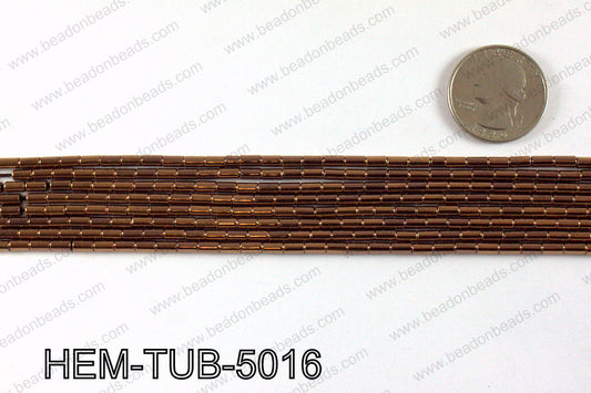 Metallic coated hematite 5x3mm HEM-TUB-5016