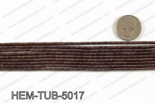 Metallic coated hematite 5x3mm HEM-TUB-5017