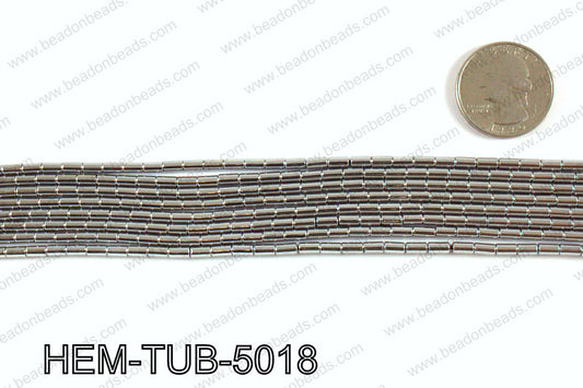 Metallic coated hematite 5x3mm HEM-TUB-5018
