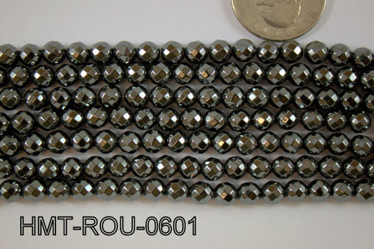 Hematite Round faceted 6mm HMT-ROU-0601