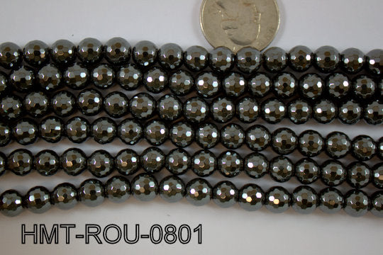 Hematite Round faceted 8mm HMT-ROU-0801