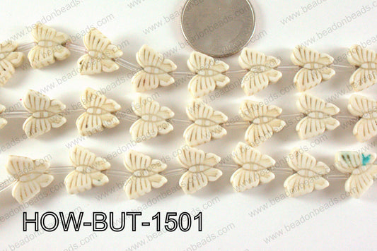 Howlite Butterfly White 13x15mm HOW-BUT-1501