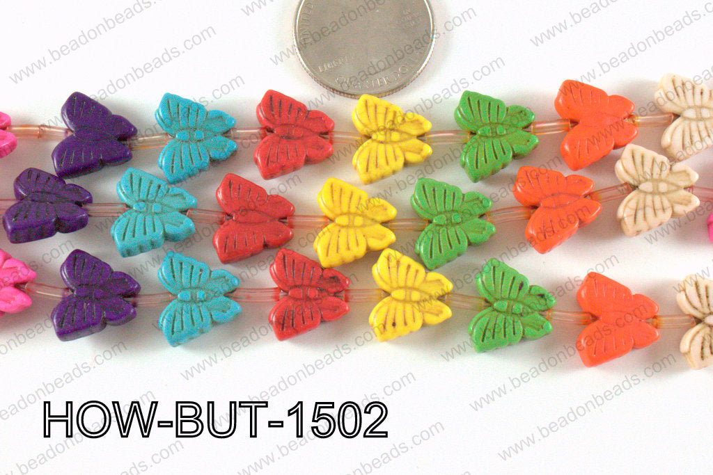 Howlite Butterfly Multicolor 13x15mm HOW-BUT-1502