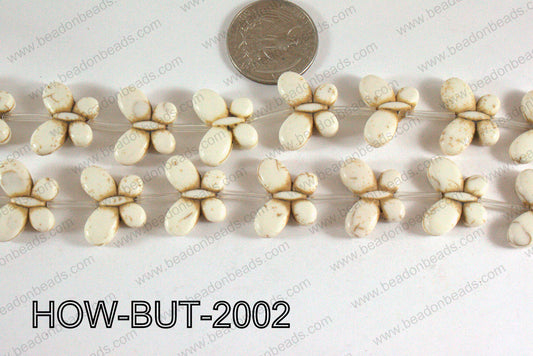 Howlite Butterfly White 15x20mm HOW-BUT-2002