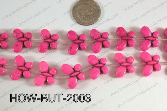 Howlite Butterfly Hot Pink 15x20mm HOW-BUT-2003
