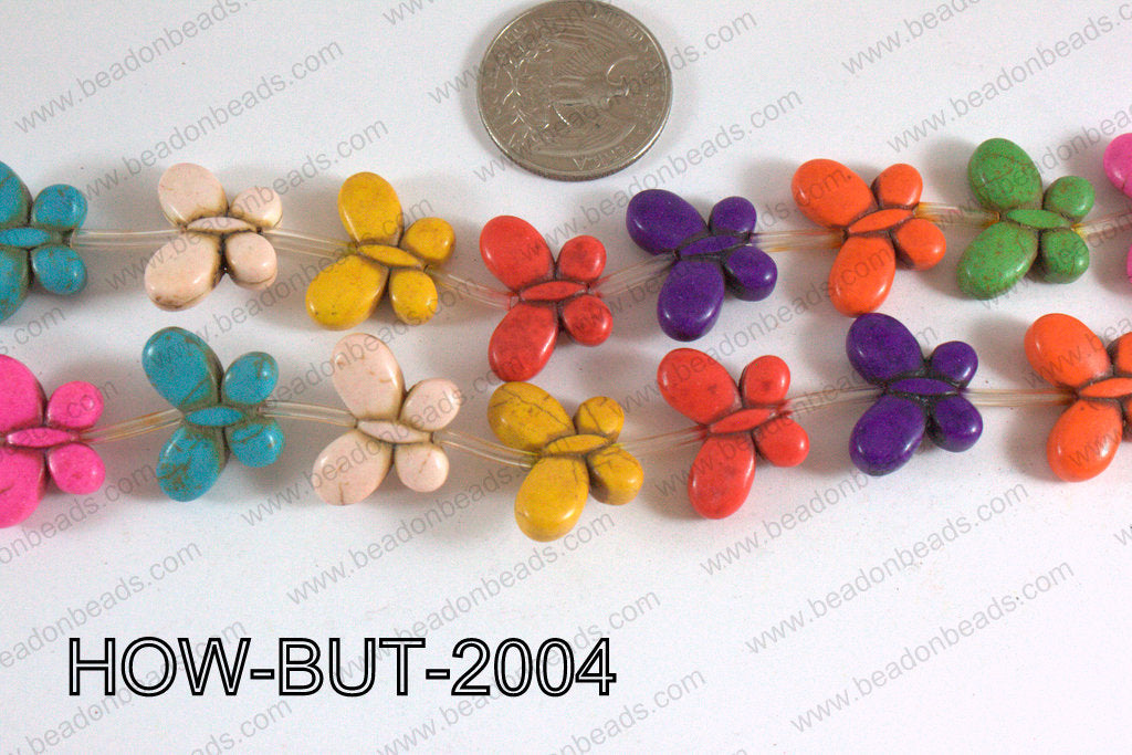 Howlite Butterfly Multicolor 15x20mm HOW-BUT-2004