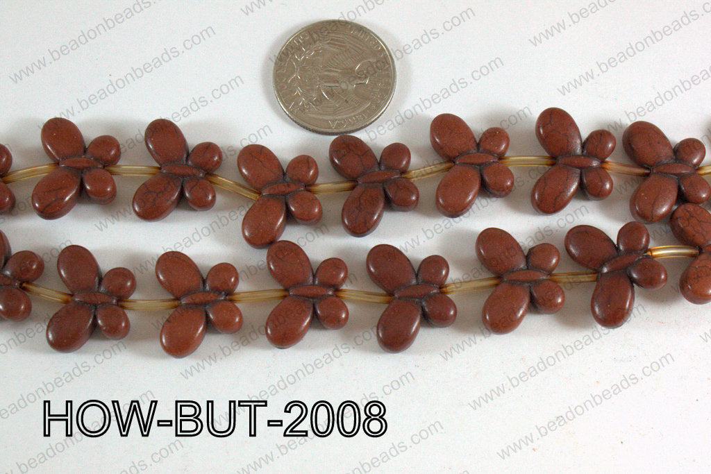 Howlite Butterfly Brown 15x20mm HOW-BUT-2008