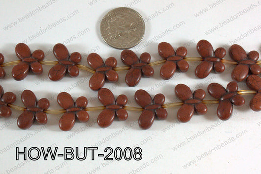 Howlite Butterfly Brown 15x20mm HOW-BUT-2008