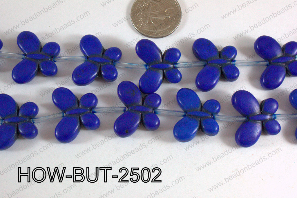 Howlite Butterfly Dark Blue 20x25mm HOW-BUT-2502
