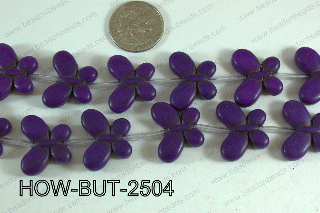 Howlite Butterfly Purple 20x25mm HOW-BUT-2504