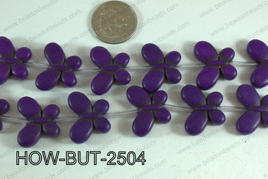 Howlite Butterfly Purple 20x25mm HOW-BUT-2504