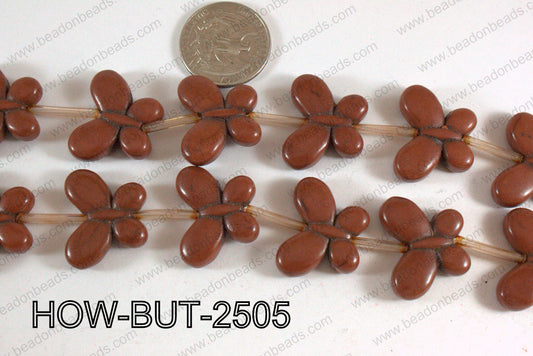 Howlite Butterfly Brown 20x25mm HOW-BUT-2505