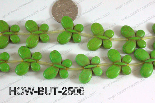 Howlite Butterfly Green 20x25mm HOW-BUT-2506