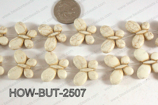 Howlite Butterfly White 20x25mm HOW-BUT-2507