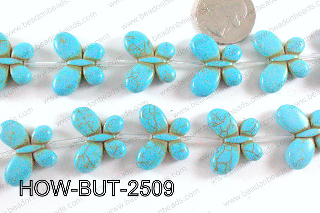Howlite Butterfly Multicolor 20x25mm HOW-BUT-2509