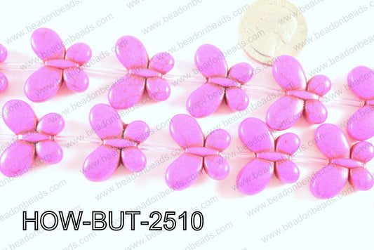 Howlite Butterfly Hot Pink 20x25mm HOW-BUT-2510