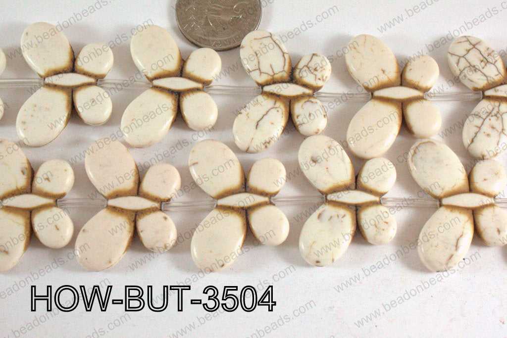 Howlite Butterfly White 35x25mm HOW-BUT-3504