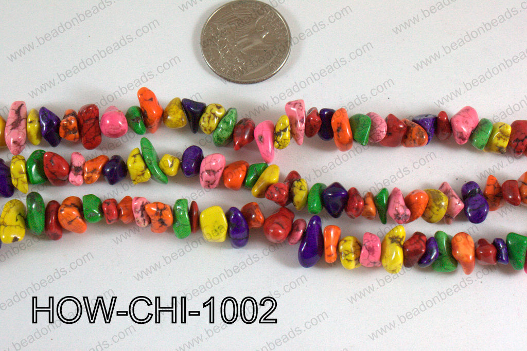 Howlite Chips Multicolor 5x10mm HOW-CHI-1002