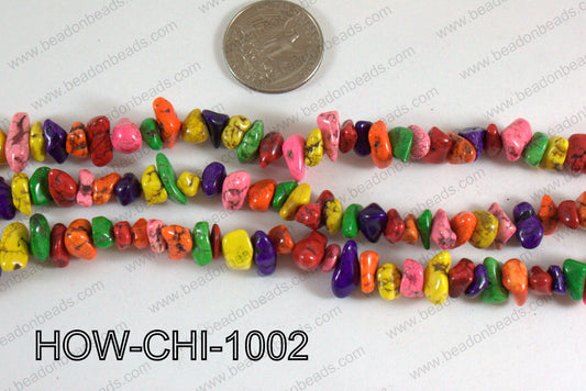 Howlite Chips Multicolor 5x10mm HOW-CHI-1002