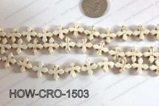 Howlite cross 15mm white HOW-CRO-1503