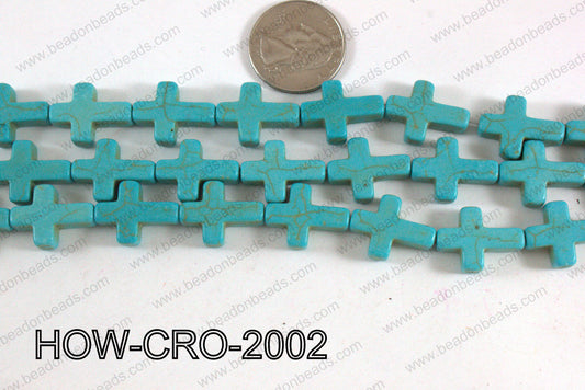 Howlite cross 15x20mm light blue HOW-CRO-2002