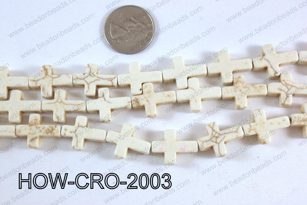 Howlite cross 15x20mm white HOW-CRO-2003