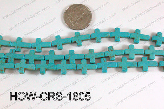 Howlite Cross Turquoise 12x16mm HOW-CRS-1605
